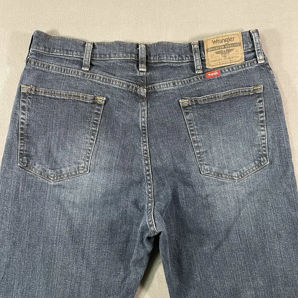 Wrangler Five Star Relaxed Fit Jeans Mens 36x30 Blue Straight 97FXWXD